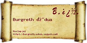 Burgreth Édua névjegykártya